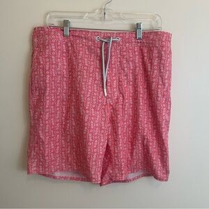 Johnnie-O Marco Swim Trunks‎ 7" Pockets Mesh Lined Azalea Coral Pink Men’s Sz L